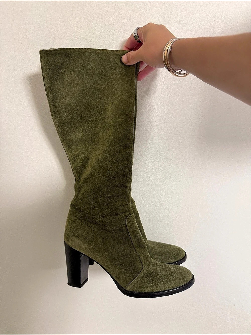 Barney’s New York Green Knee-High Heeled Boots
